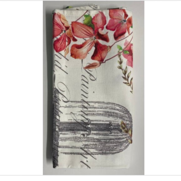Michel Design Works Kitchen Towel - In The Garden - Fountain, Flowers, Foliage - Picture 3 of 3